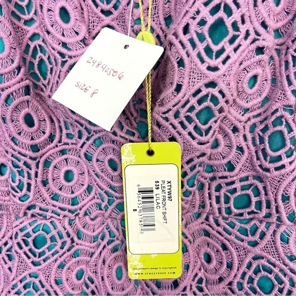 Anthropologie Tracy Reese Dress Women’s Lilac Lace w/ Teal Lining NWT - Picture 5 of 9